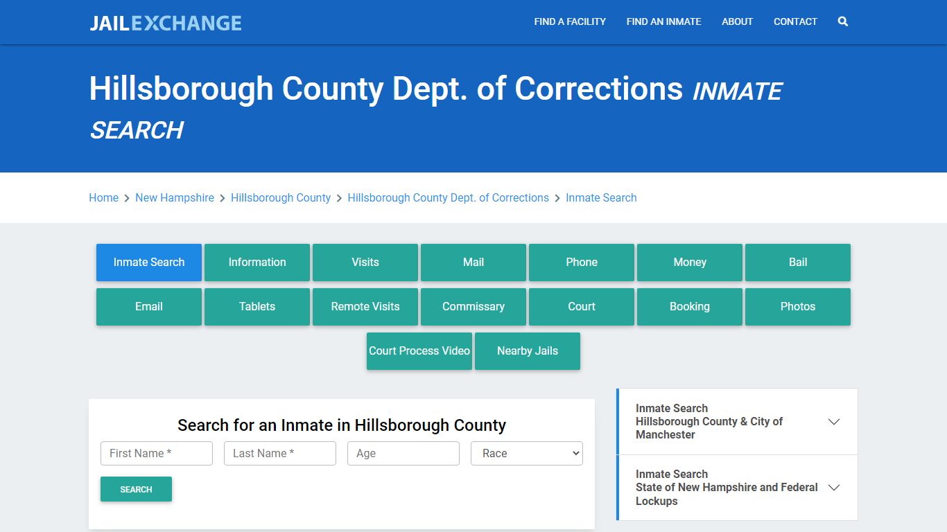 Hillsborough County Dept. of Corrections Inmate Search